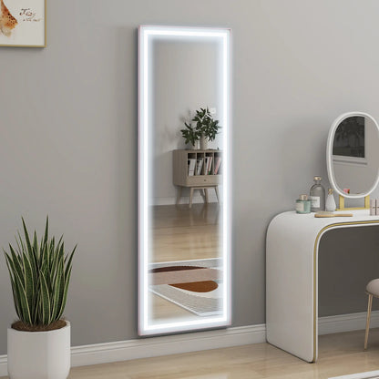 LED Mirror with Dimmable 3 Color Lights, 64" x 21", Pink Full Length Mirrors at Gallery Canada