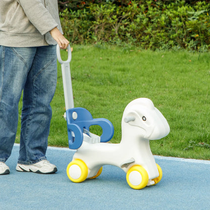 Kids Rocking Horse, Detachable Balance Board, Push Handle, Blue Rocking Horses at Gallery Canada