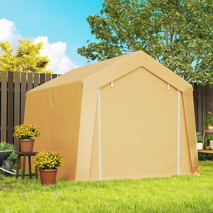 10' x 10' Outdoor Storage Shed, Portable Garage, Roll-up Door, Beige Portable Shed at Gallery Canada