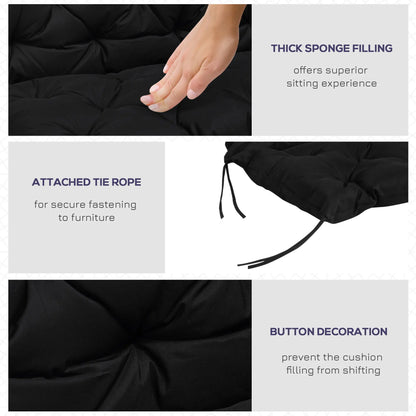 Porch Swing Cushion, Garden Bench Cushion with Backrest, Non-Slip, 39.4" x 38.6", Black Patio Chair Cushions at Gallery Canada