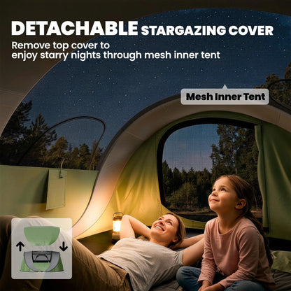 4-5 Person Pop-Up Camping Tent, Waterproof, 2 Doors 2 Windows, Green Camping Tents at Gallery Canada