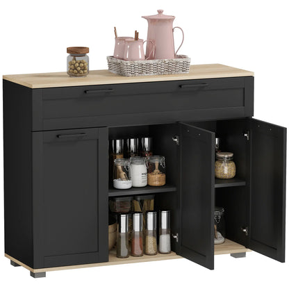 Sideboard Buffet Cabinet, 40" Black, Coffee Bar with Drawer, Doors, Shelves, Black Bar Cabinets at Gallery Canada