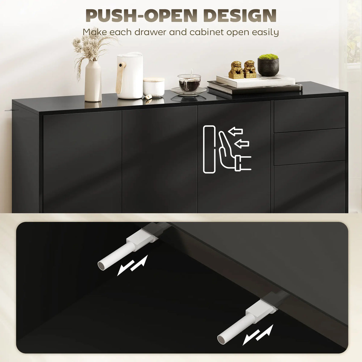 Kitchen Sideboard Storage Cabinet, Modern Coffee Bar, Black Bar Cabinets at Gallery Canada