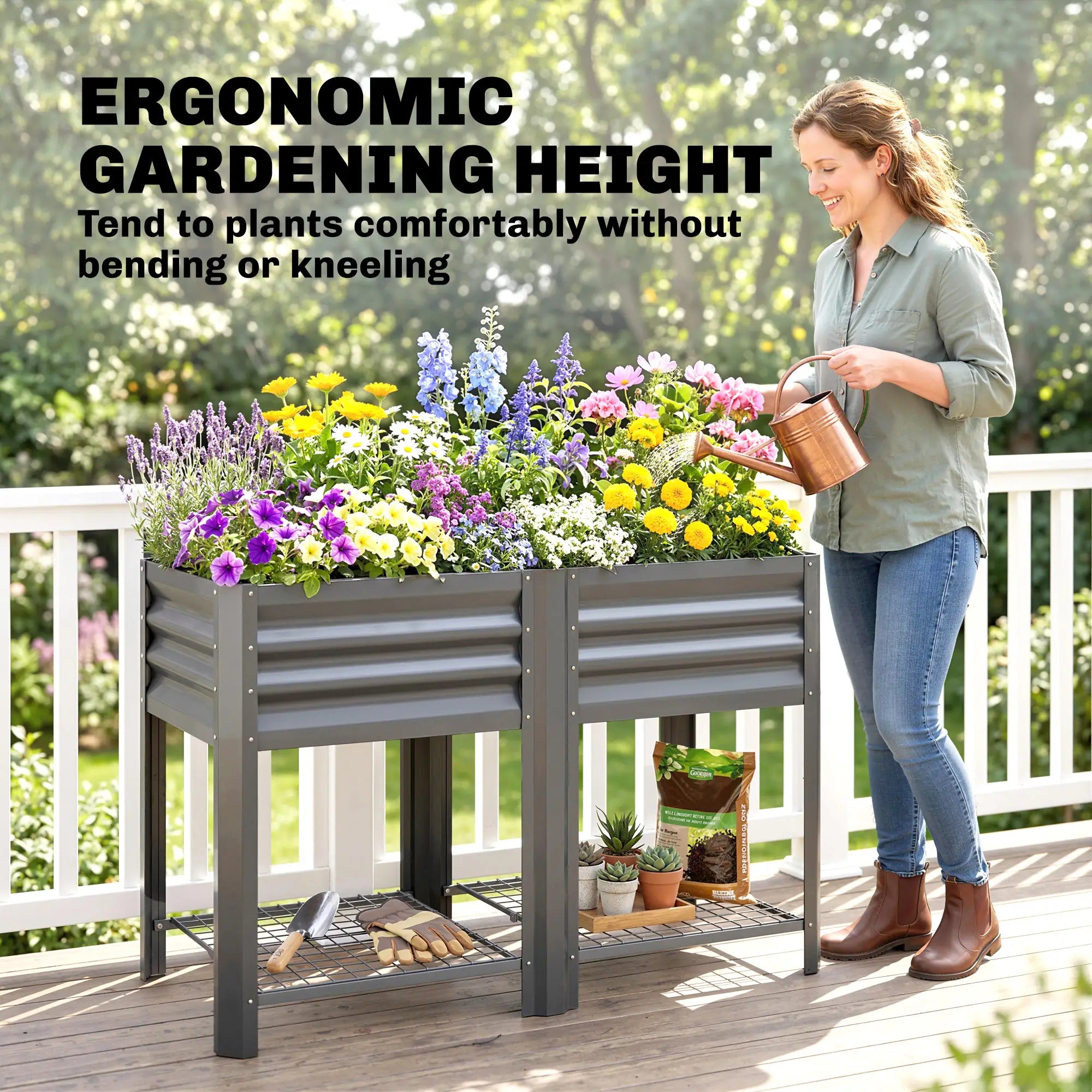 Raised Garden Bed With Legs, 31.5