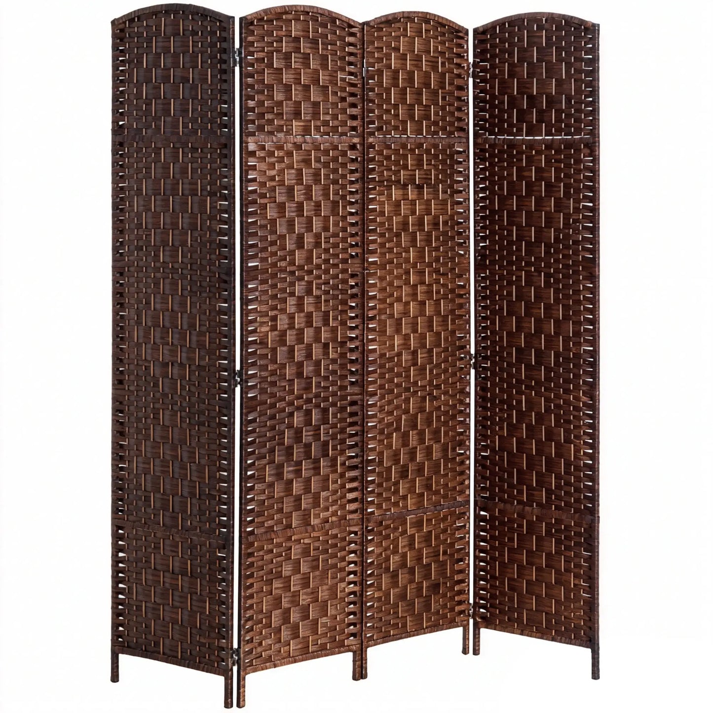 6ft Folding Room Divider, 4 Panel Wooden Frame, Brown Room Dividers at Gallery Canada