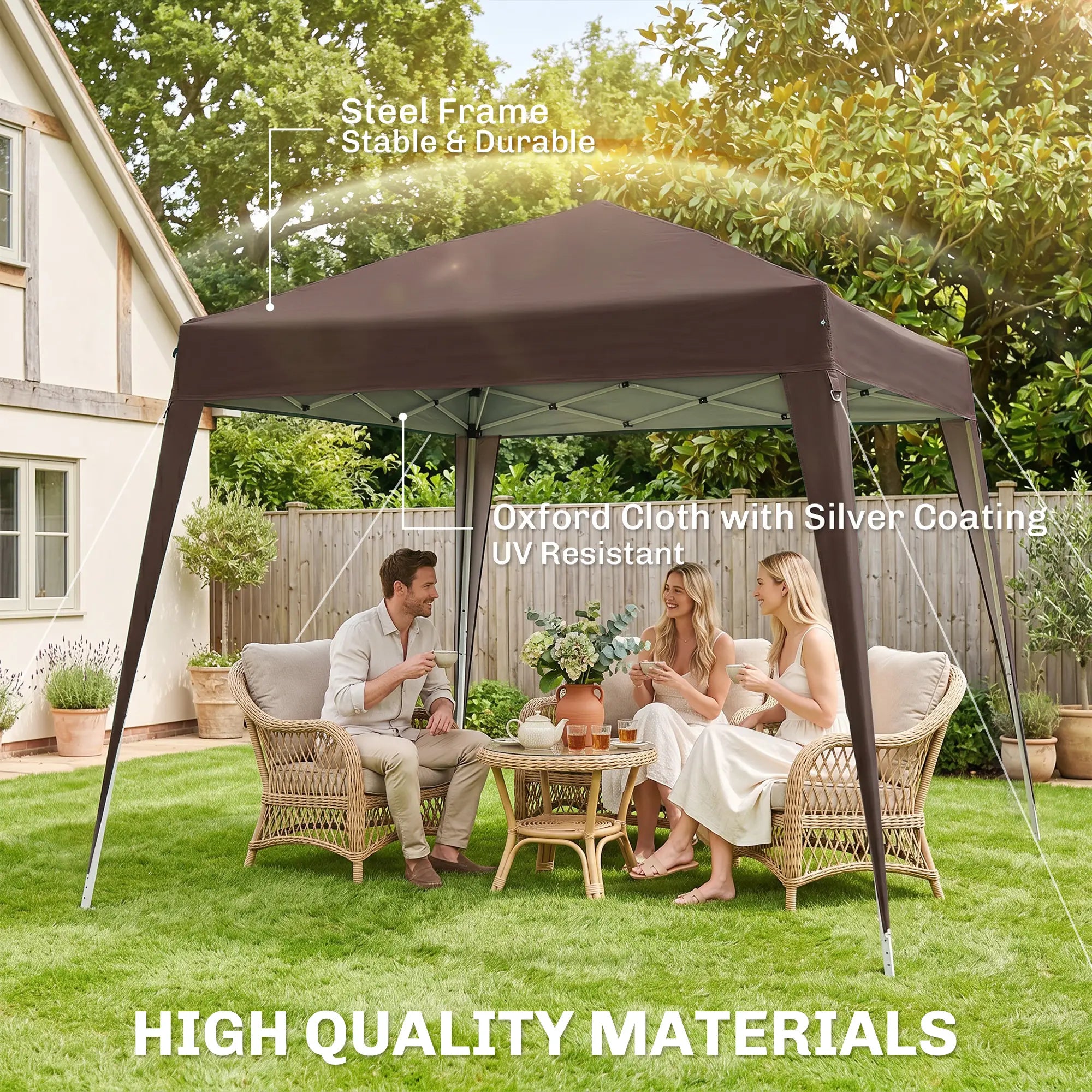 8' x 8' Pop Up Canopy, Outdoor Folding Tent, Portable Party Tent Pop Up Canopies at Gallery Canada