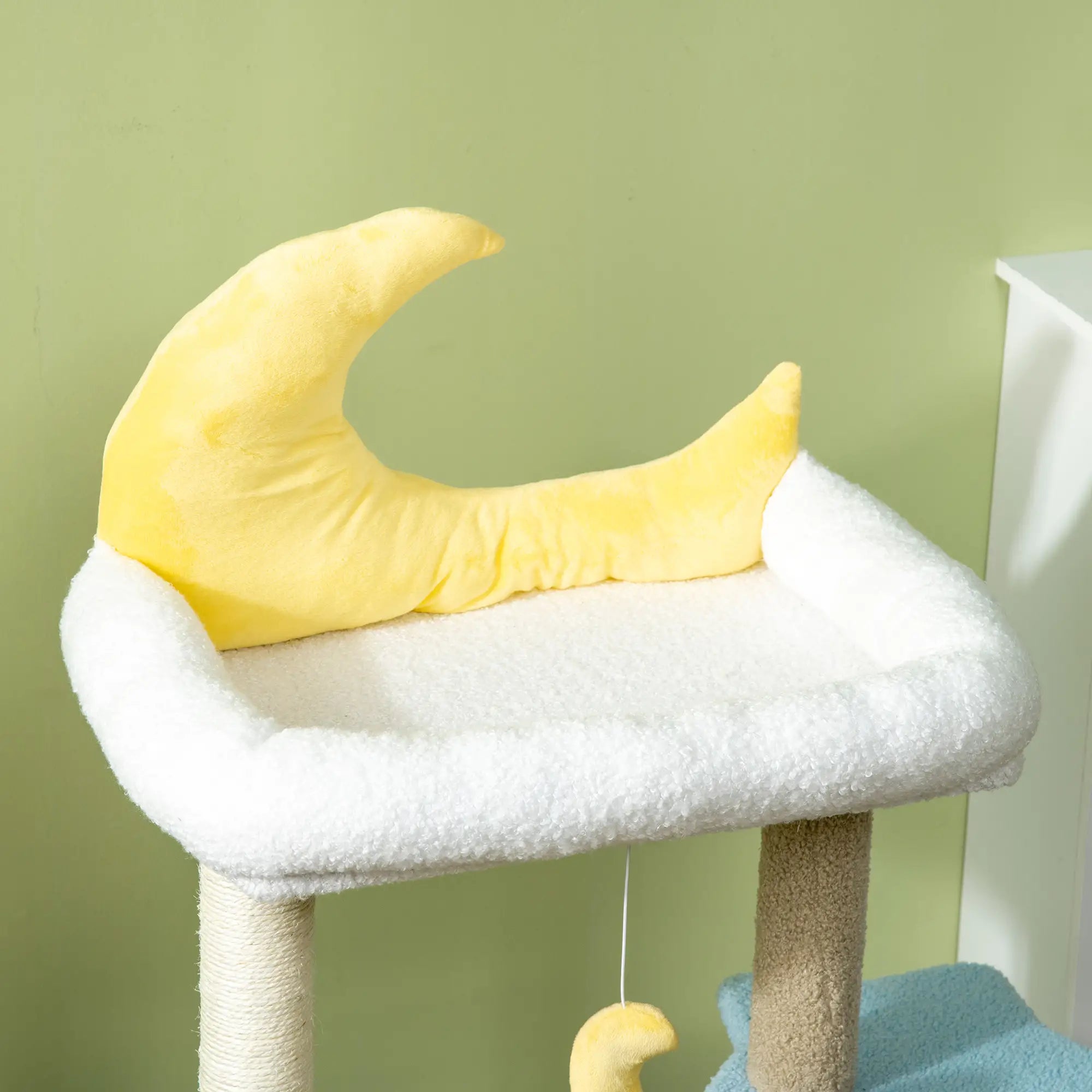 Moon Cat Tower, Teddy Fleece House Bed, Scratching Post, Hanging Toy, Star Platform 41