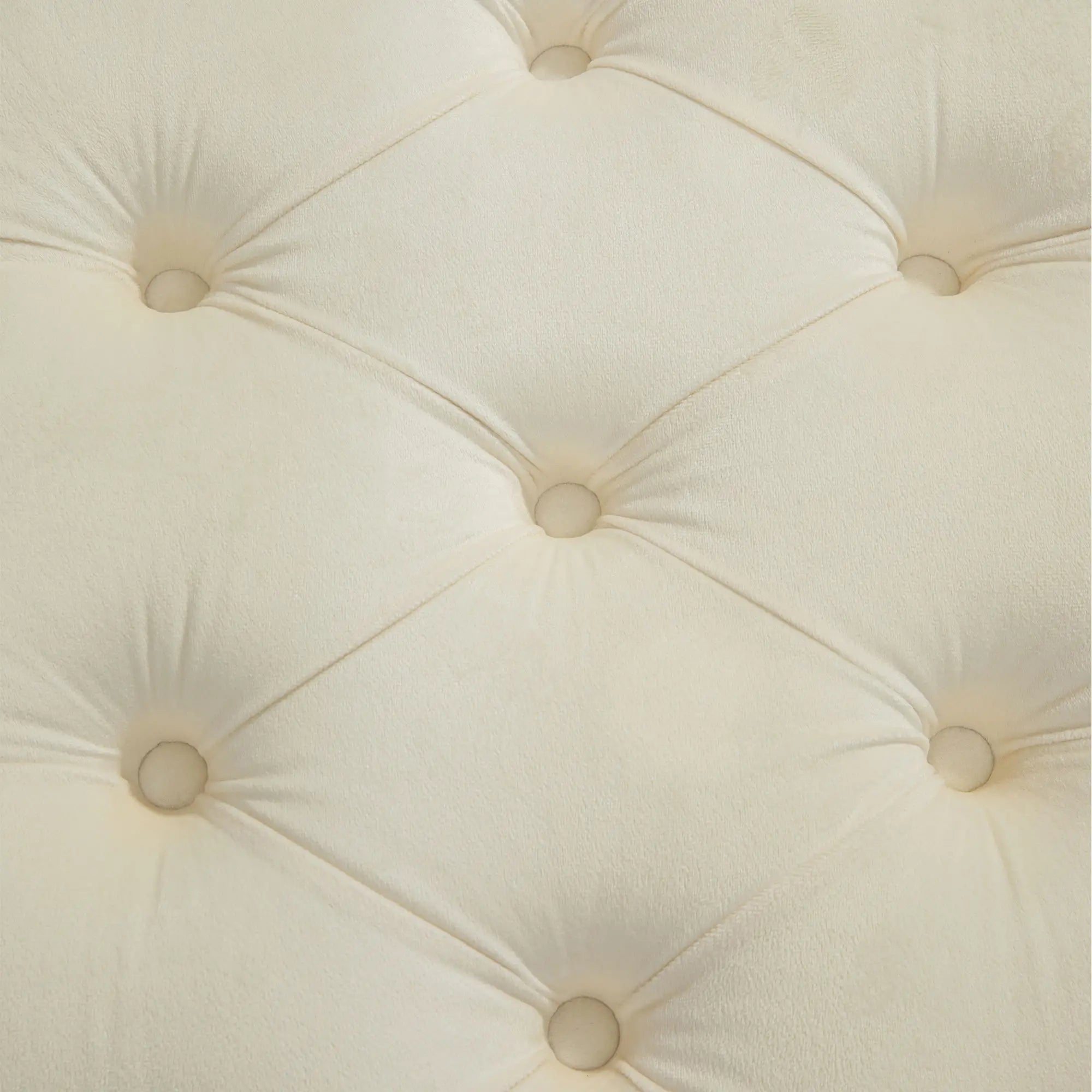 Upholstered End of Bed Bench, Button Tufted, Cream White Storage Ottomans & Benches at Gallery Canada