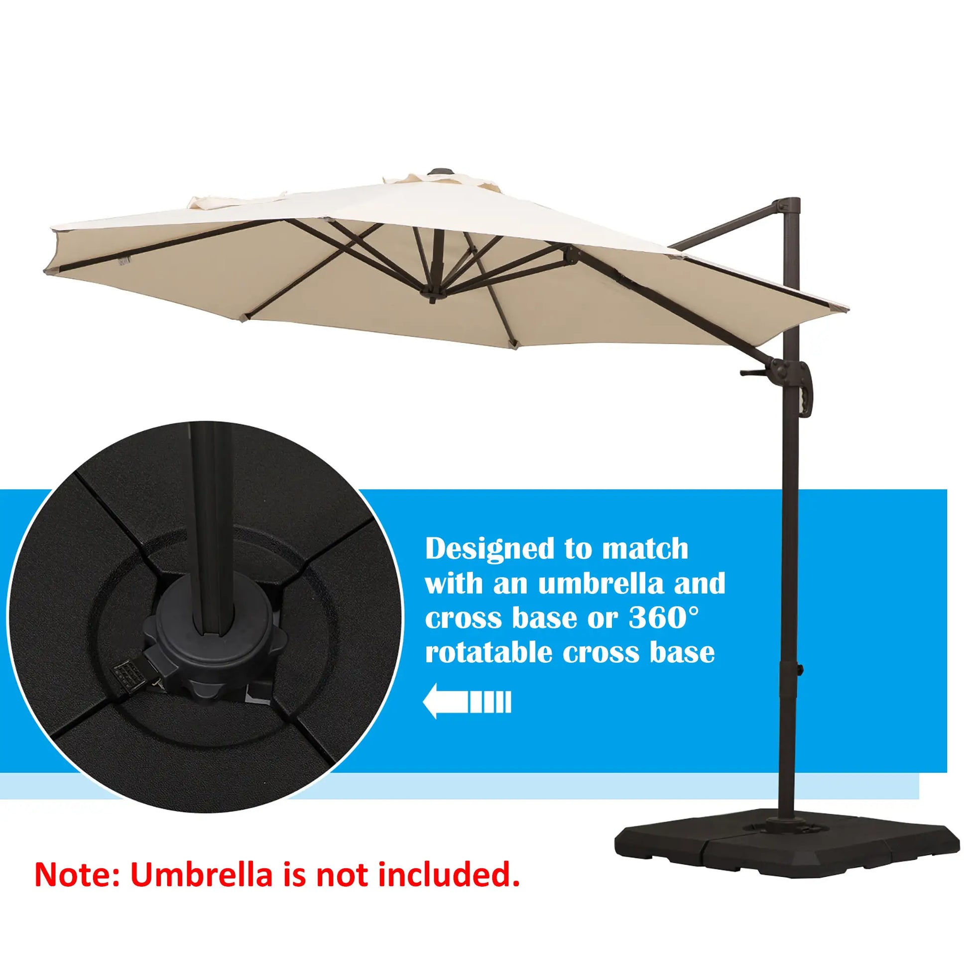 4Pcs Cantilever Umbrella Stand, Fill w/ Sand or Water, Black Umbrella Bases at Gallery Canada