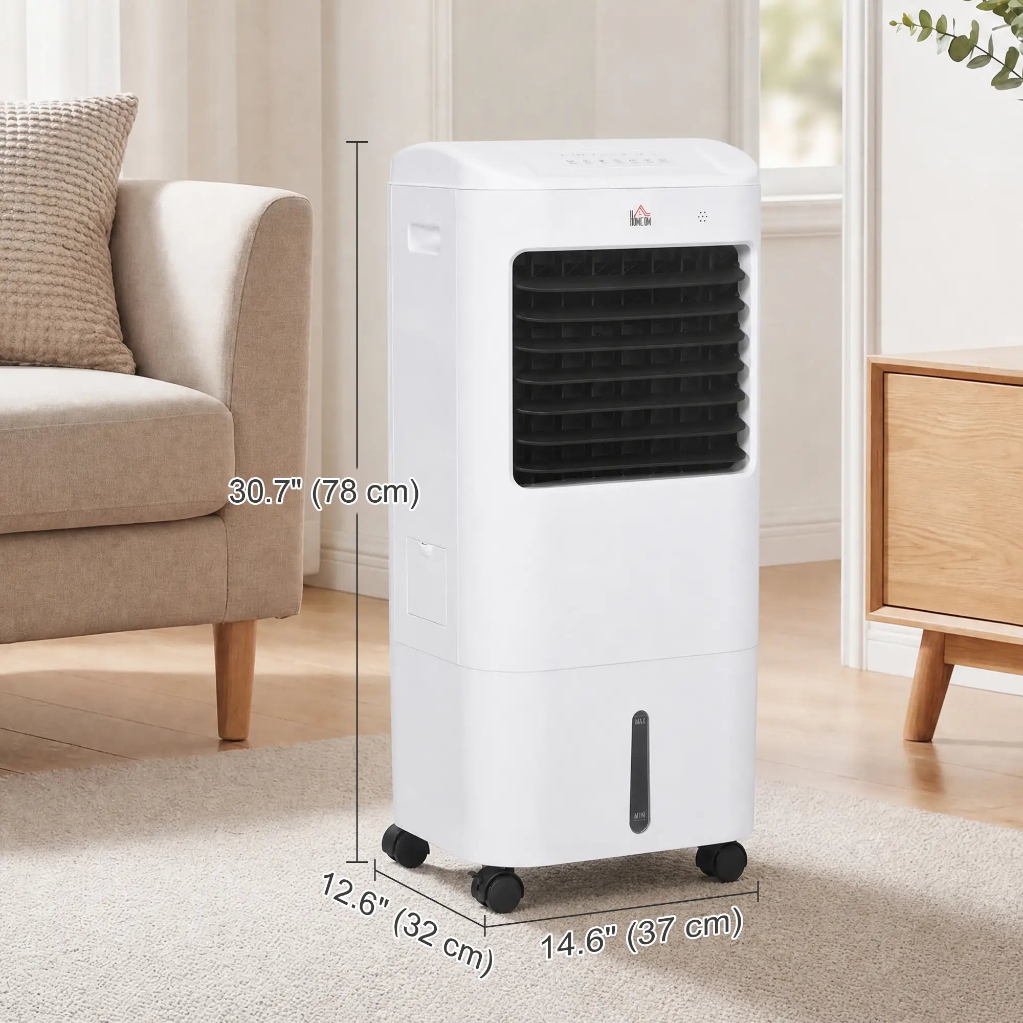 Tower Cooling Fan with Ice Pack, Remote, 3 Modes, 3 Speeds, 7.5H Timer, White Tower Fans at Gallery Canada