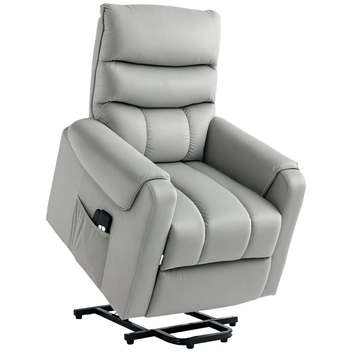 Lift Chair, Massage Recliner with 8 Vibration Points, Footrest, Remote, Grey Electric Power Lift Chairs at Gallery Canada