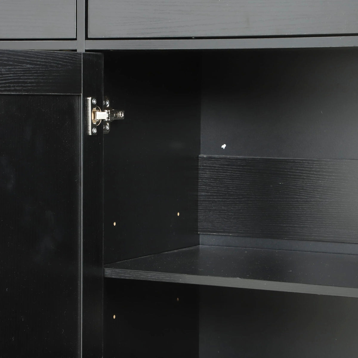 47" Buffet Cabinet, Farmhouse Sideboard, 3 Drawers, Adjustable Shelves, Black Bar Cabinets at Gallery Canada