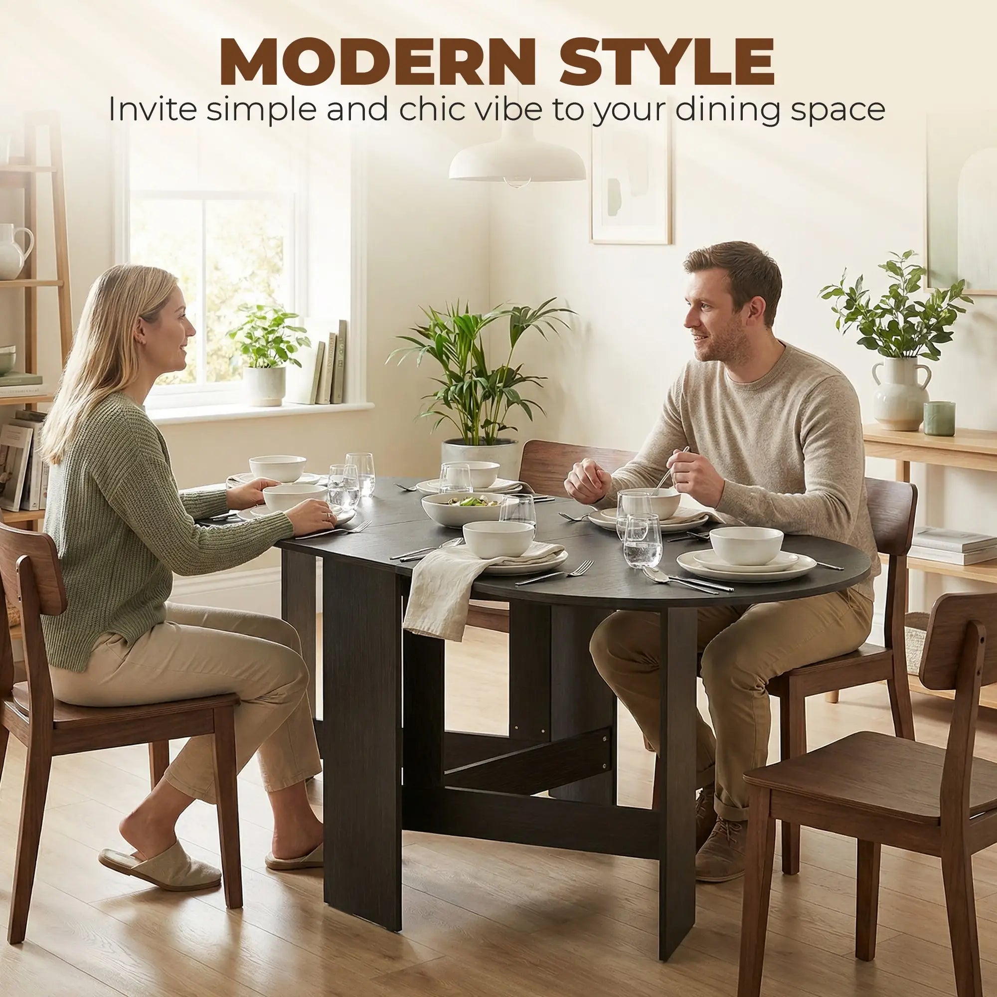 Oval Folding Dining Table, Drop Leaf Kitchen Table, Black Dining Tables at Gallery Canada