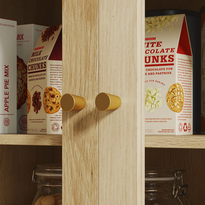 71" Tall Arched Kitchen Pantry Cabinet, Adjustable Shelves, Acrylic Doors, Oak Kitchen Pantry Cabinets at Gallery Canada