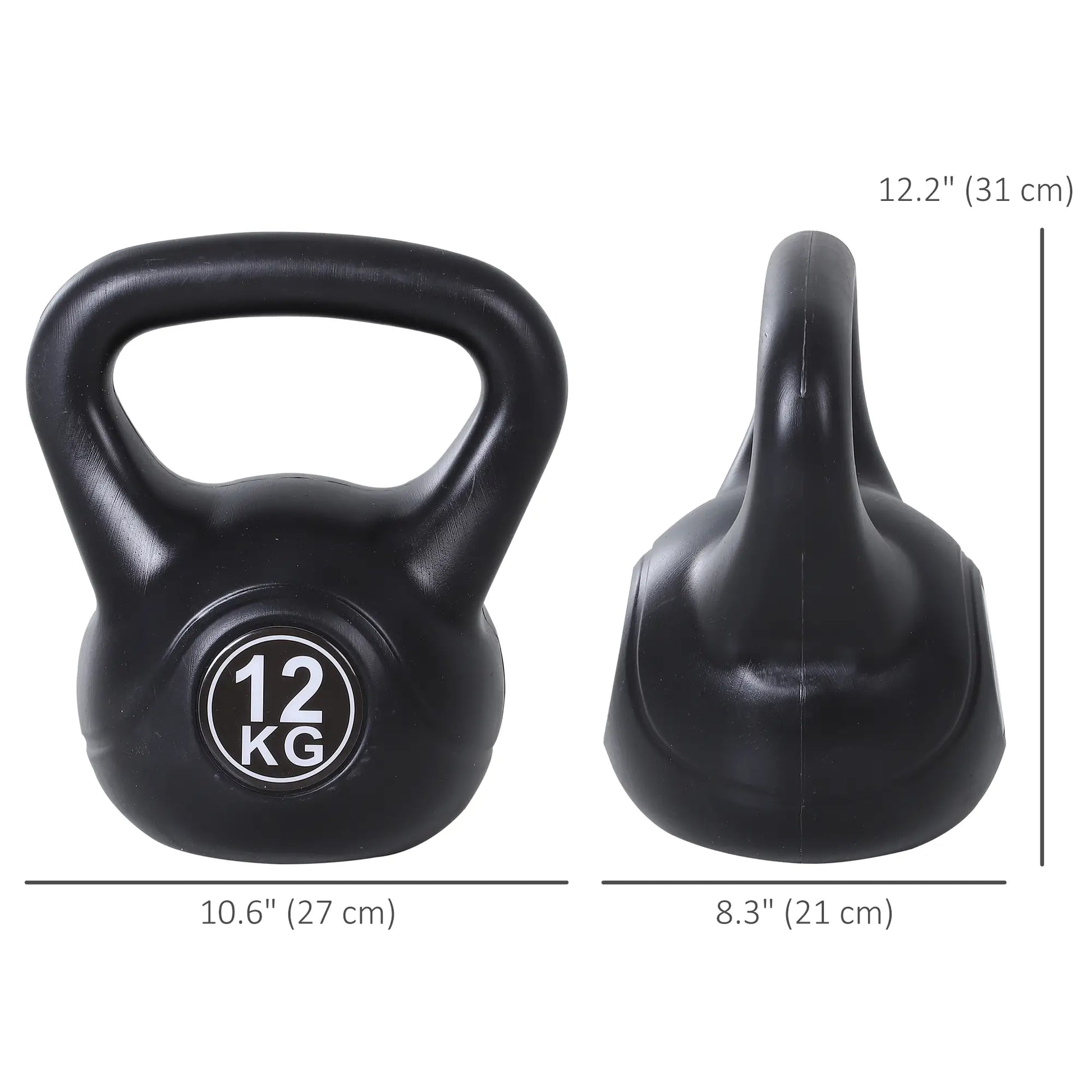 26lb Fitness Kettlebell, Plastic Exercise Weight, Sand Filled, Noise Reduction Strength Training Equipment at Gallery Canada