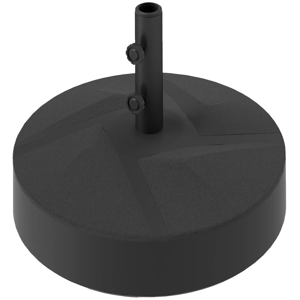 Heavy Duty Outdoor Umbrella Stand Base, Sand Water Filled, Φ22" x 15.7" H, Black Umbrella Bases Black at Gallery Canada