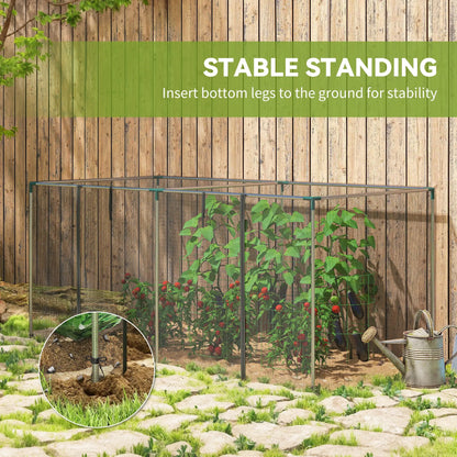 Galvanized Steel Crop Cage, Plant Protection Tent, 8' x 4', Black