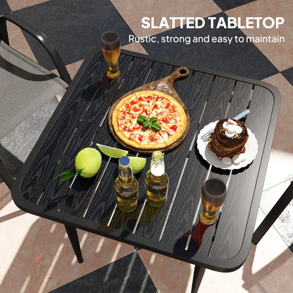 31.5" Metal Square Patio Dining Table for 4, Outdoor Garden, Black Patio Dinning Tables at Gallery Canada