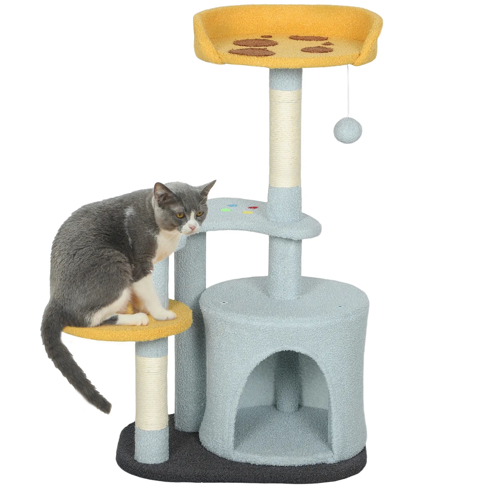 Cat Tree, 31.5 Inch, with Perch, Platform, Condo, Scratching Post, Blue Cat Posts at Gallery Canada