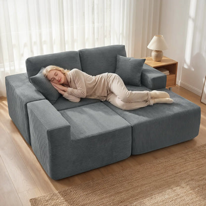 Modular Sectional Sofa Bed, L Shaped Couch, Dark Grey 3-Seater Sofas at Gallery Canada