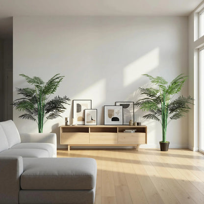 5FT Artificial Palm Tree Set, Fake Tropical Plant In Pot, Green Artificial Trees at Gallery Canada