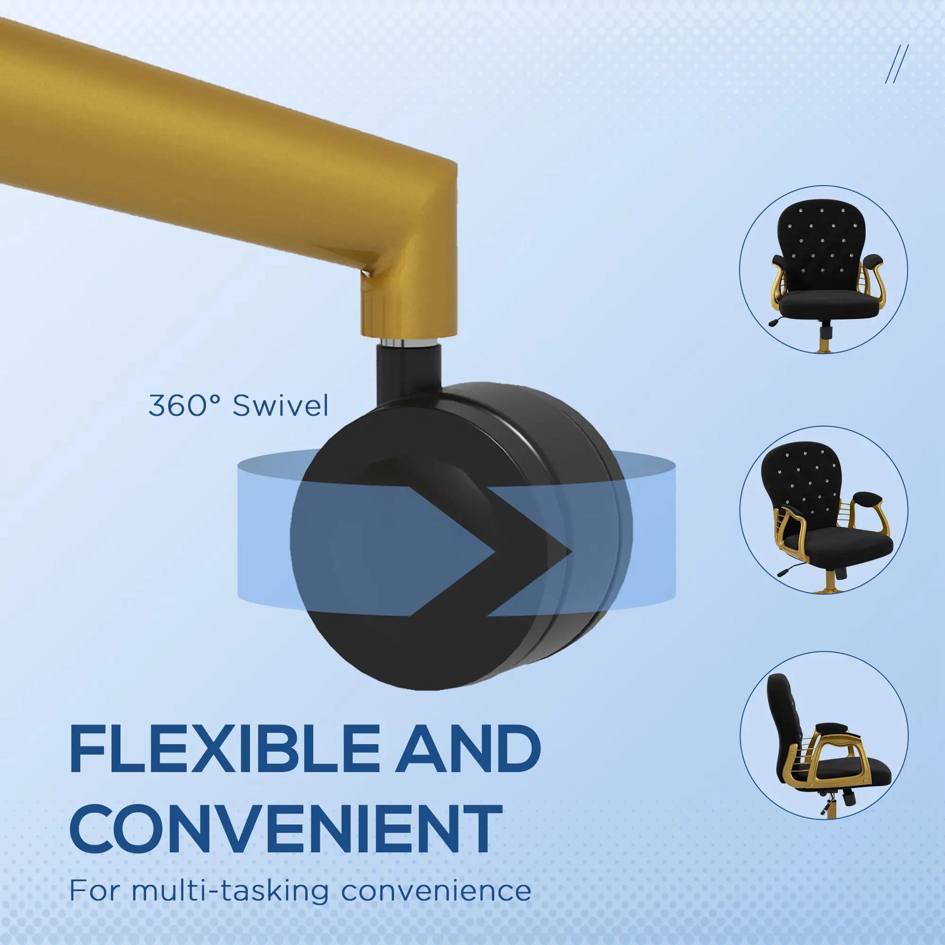 Velvet Office Desk Chair, Button Tufted, Swivel Wheels, Adjustable Height, Black Task Chairs at Gallery Canada