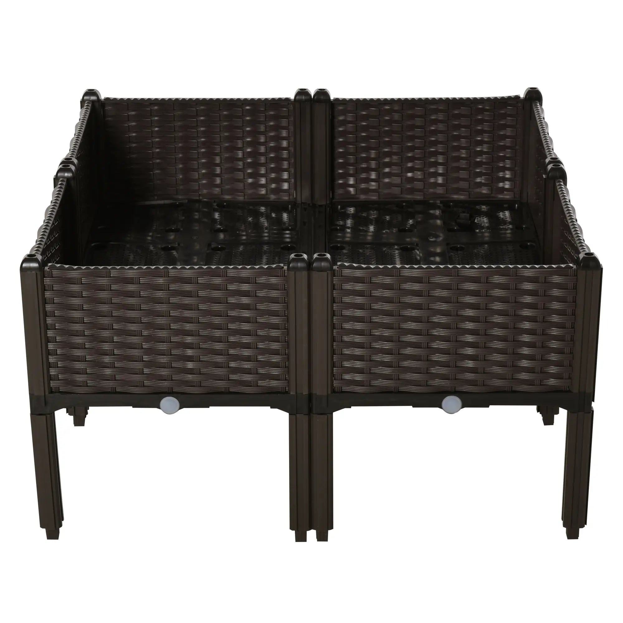 4-Piece Raised Garden Bed, PP Flower Bed, Stackable Vegetable Herb Grow Box Elevated Garden Beds at Gallery Canada