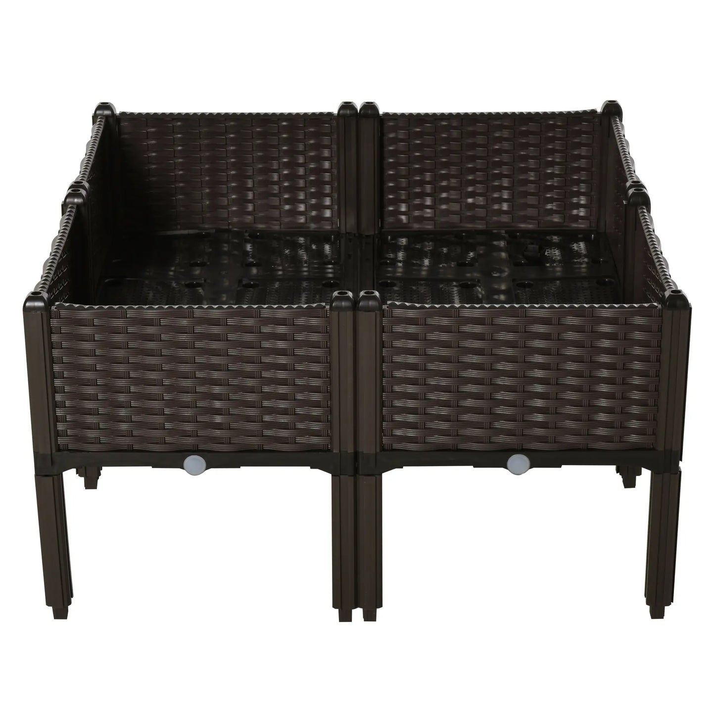 4-Piece Raised Garden Bed, PP Flower Bed, Stackable Vegetable Herb Grow Box Elevated Garden Beds at Gallery Canada