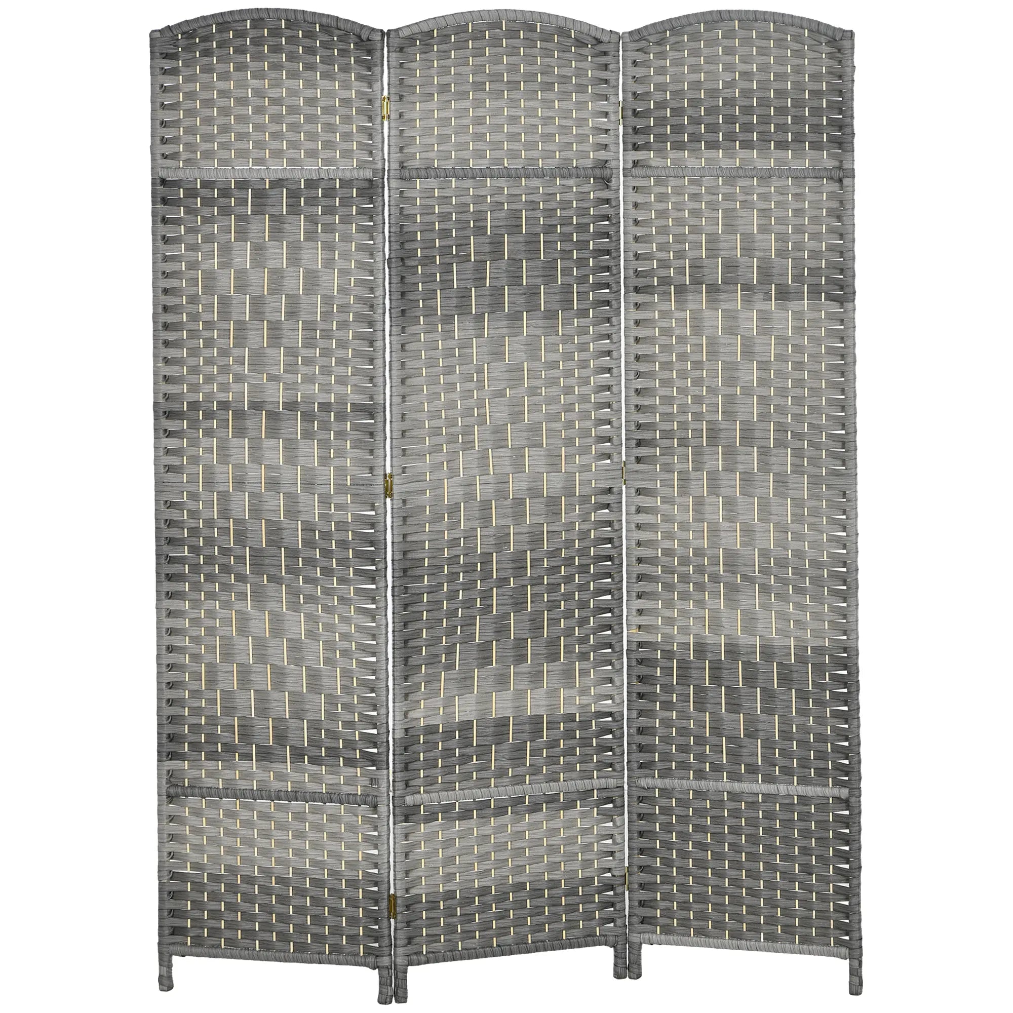 6 Ft Tall Folding Room Divider, 3 Panel Portable Privacy Screen, Mixed Grey Room Dividers Mixed Grey at Gallery Canada