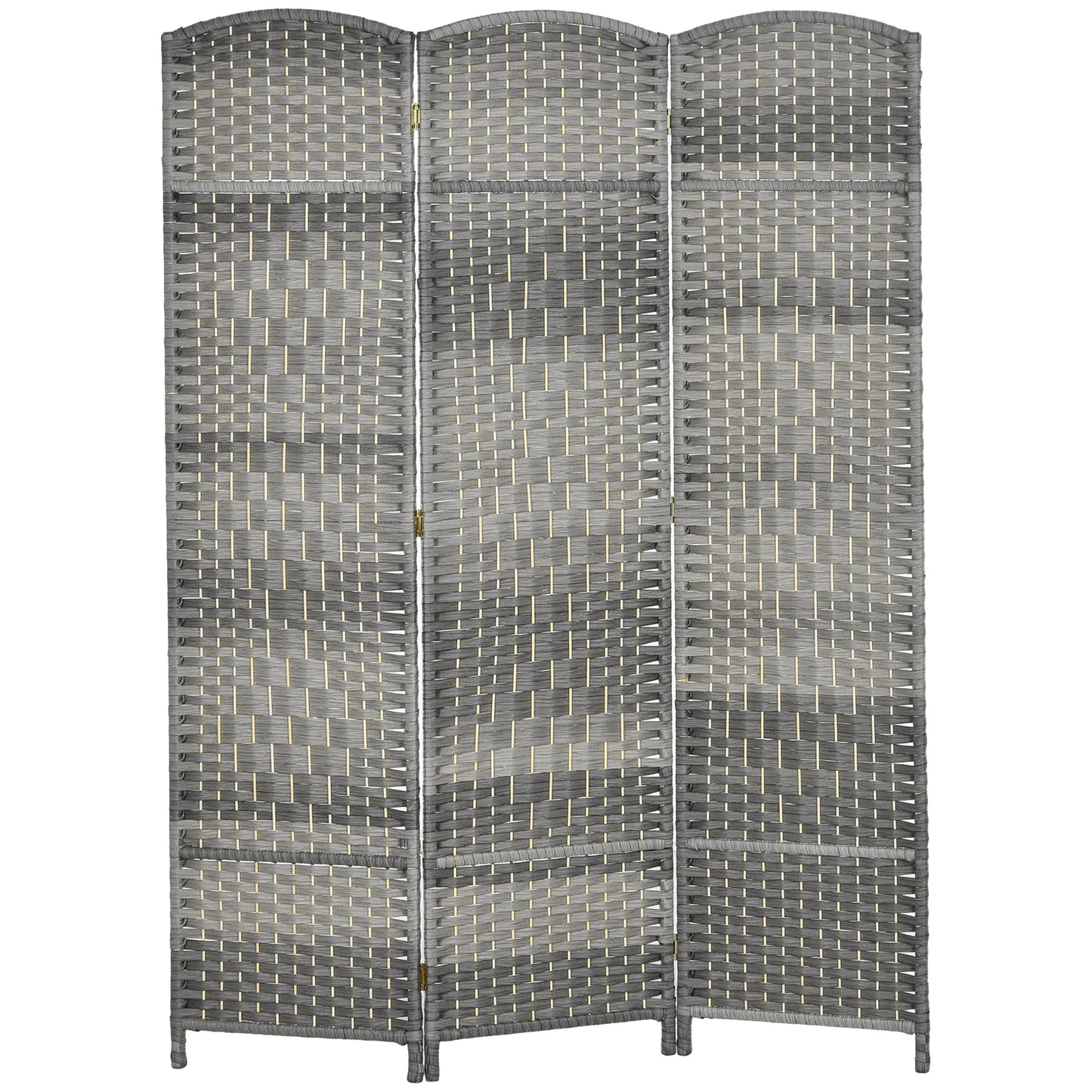 6 Ft Tall Folding Room Divider, 3 Panel Portable Privacy Screen, Mixed Grey Room Dividers Mixed Grey at Gallery Canada