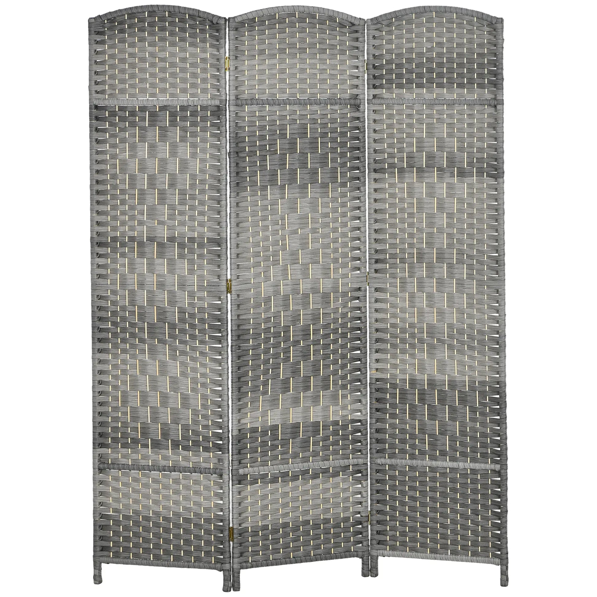 6 Ft Tall Folding Room Divider, 3 Panel Portable Privacy Screen, Mixed Grey Room Dividers Mixed Grey at Gallery Canada