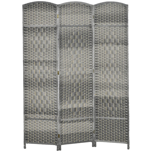 6 Ft Tall Folding Room Divider, 3 Panel Portable Privacy Screen, Mixed Grey Room Dividers Mixed Grey at Gallery Canada