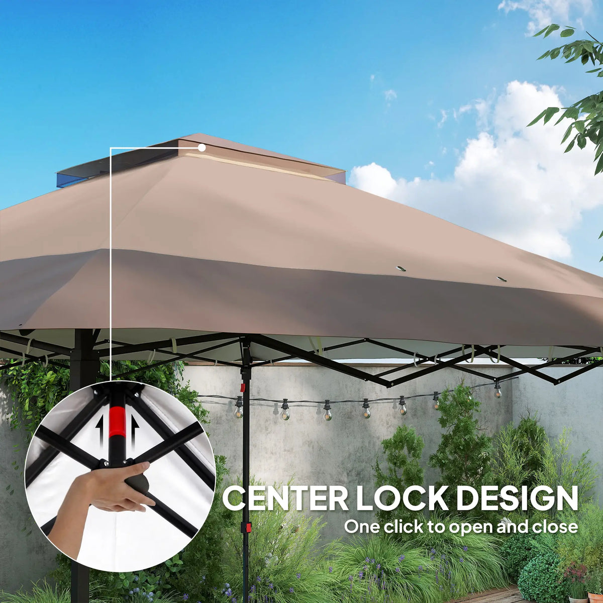 12' x 12' Foldable Pop-up Party Tent, Steel Frame, Khaki Pop Up Canopies at Gallery Canada