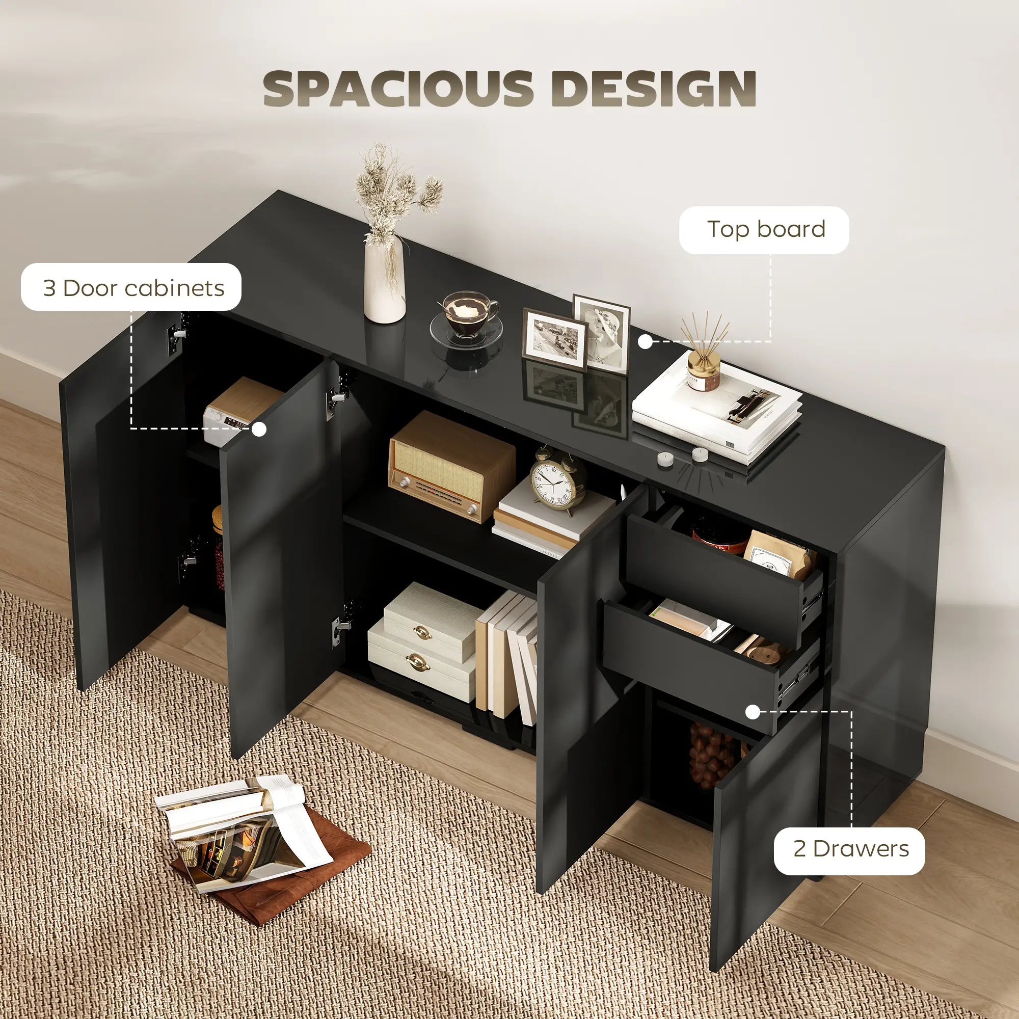 Kitchen Sideboard Storage Cabinet, Modern Coffee Bar, Black Bar Cabinets at Gallery Canada