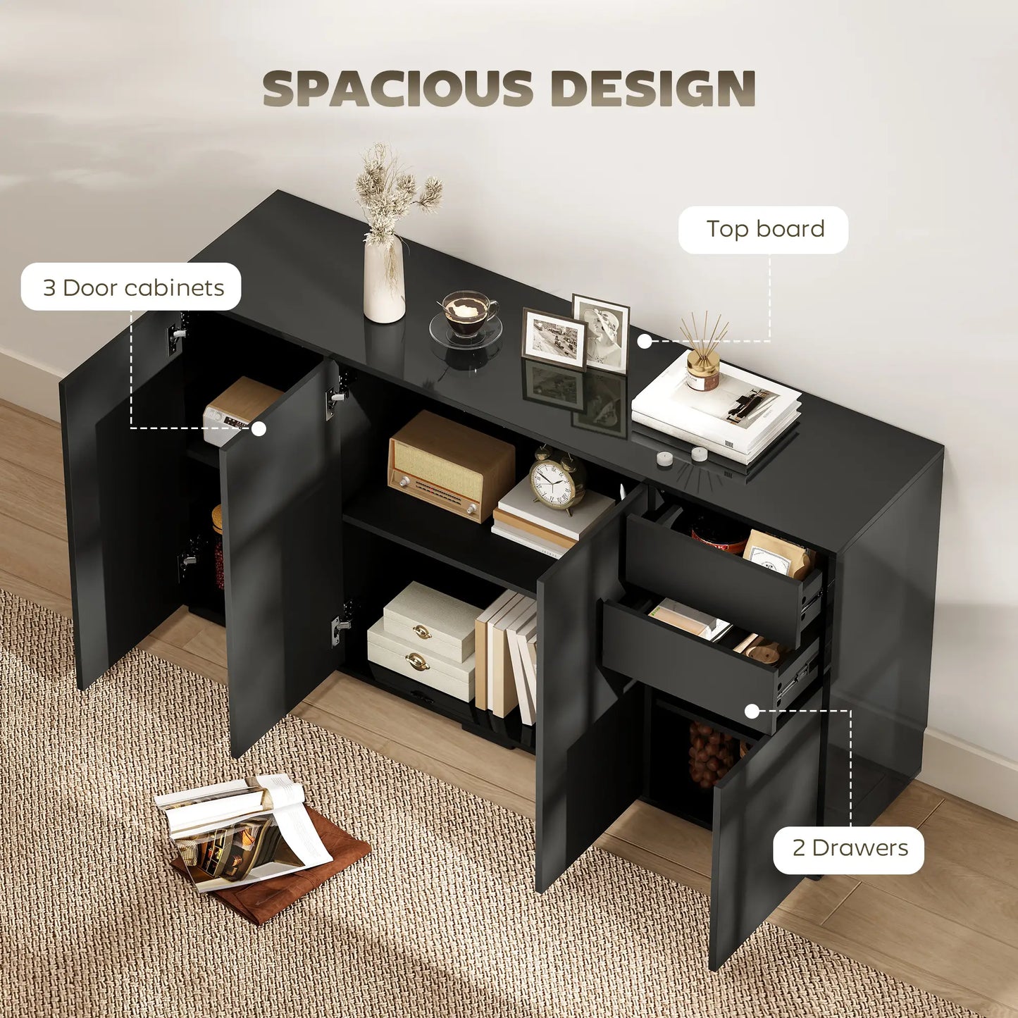 Kitchen Sideboard Storage Cabinet, Modern Coffee Bar, Black Bar Cabinets at Gallery Canada
