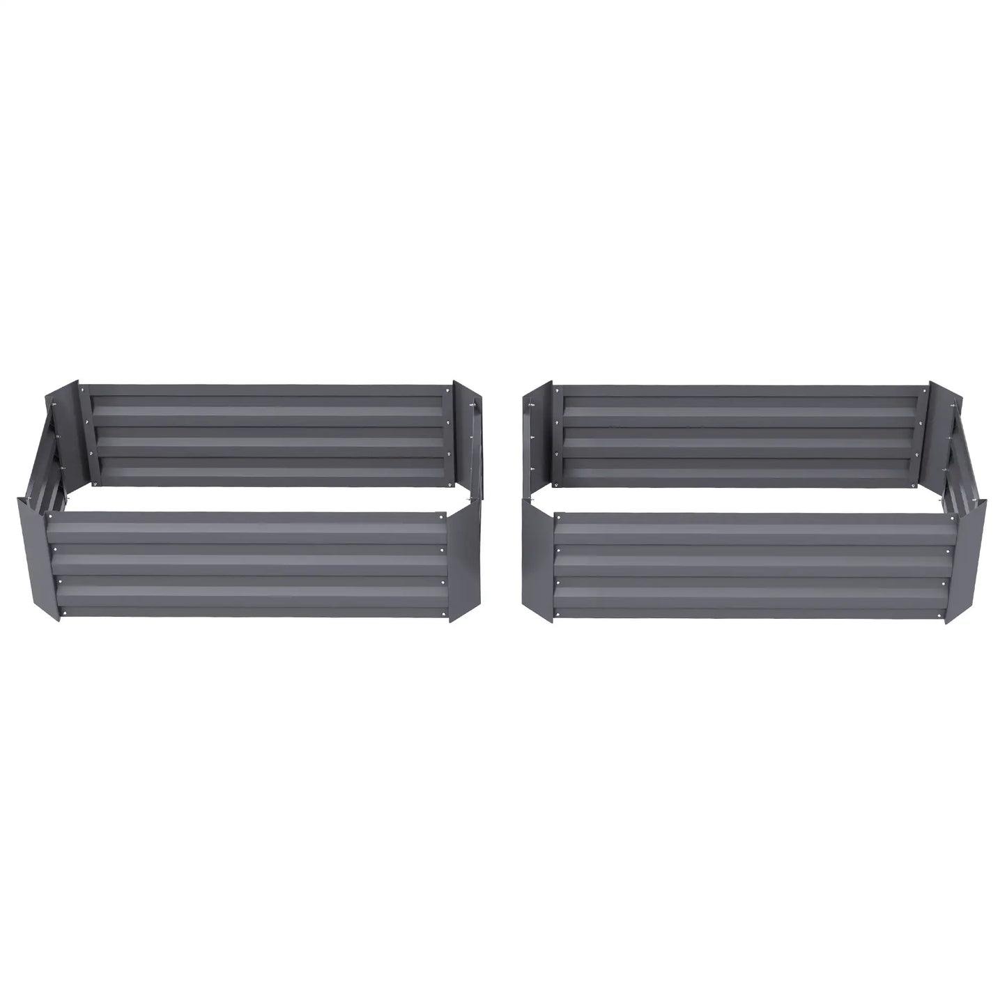 Steel Raised Garden Bed Set, Elevated Planter Box, 39"x20"x12", Dark Grey Galvanized Planter Boxes Dark Grey at Gallery Canada
