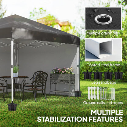 10' x 10' Pop Up Canopy, Sidewalls, Roller Bag, Adjustable Tent, Black Pop Up Canopies at Gallery Canada