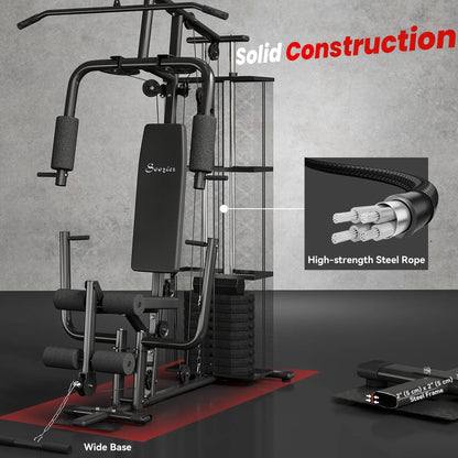 Multifunction Home Gym, 100Lbs Weight Stack, Lat Pulldown, Leg Extensions, Black Power Towers at Gallery Canada