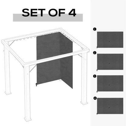 10' x 12' Gazebo Sidewall Set, 4 Panels, Grey Gazebo Sidewalls at Gallery Canada