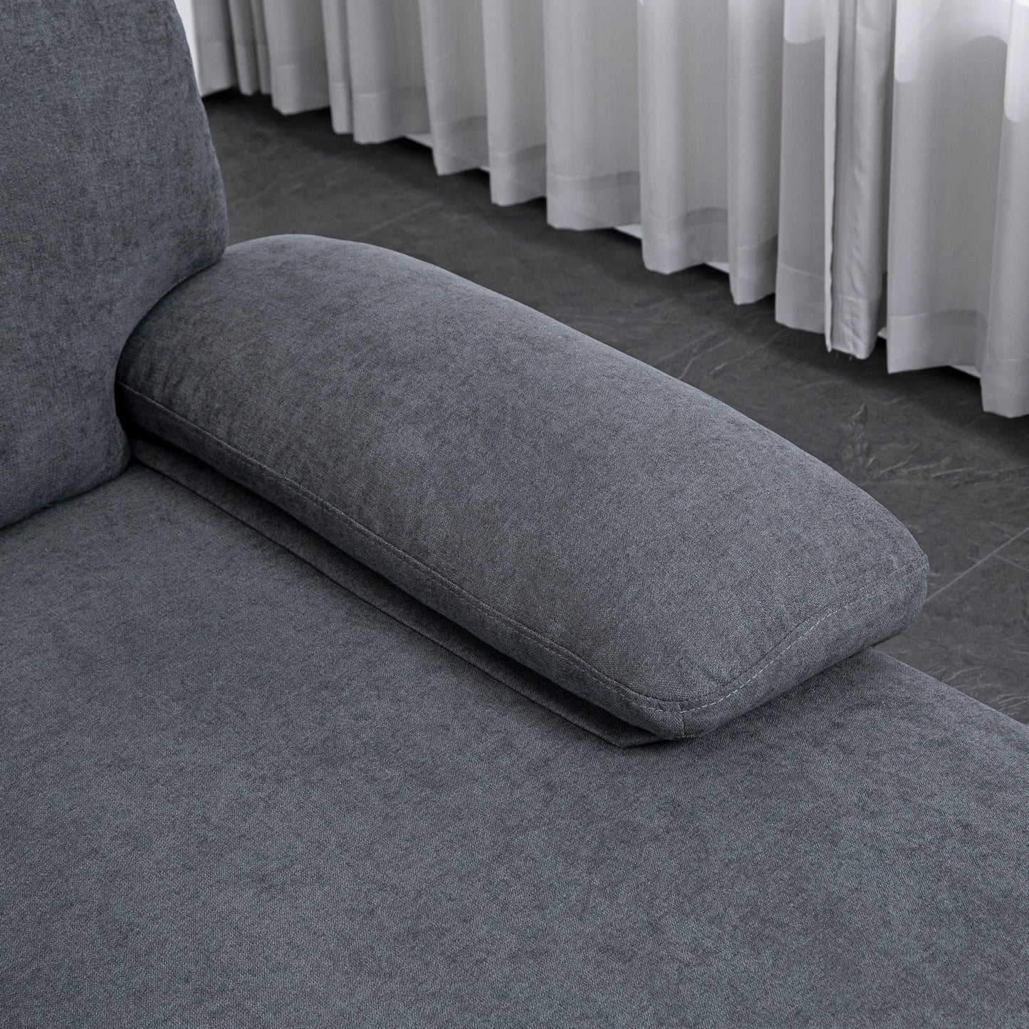 U Shape Couch, Double Chaise Lounge, 4 Seater Sofa, Wooden Legs, Dark Grey 3-Seater Sofas at Gallery Canada