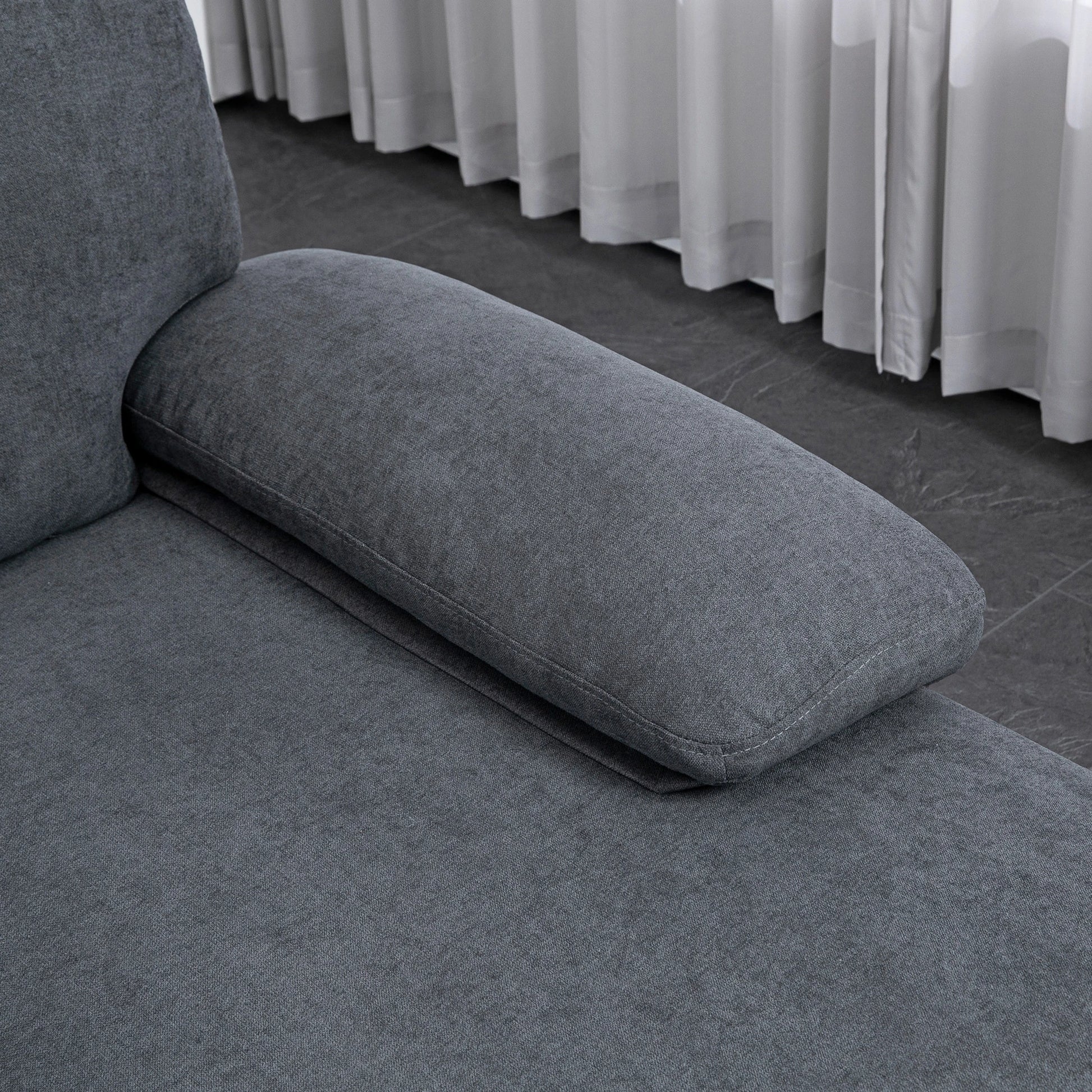 U Shape Couch, Double Chaise Lounge, 4 Seater Sofa, Wooden Legs, Dark Grey 3-Seater Sofas at Gallery Canada