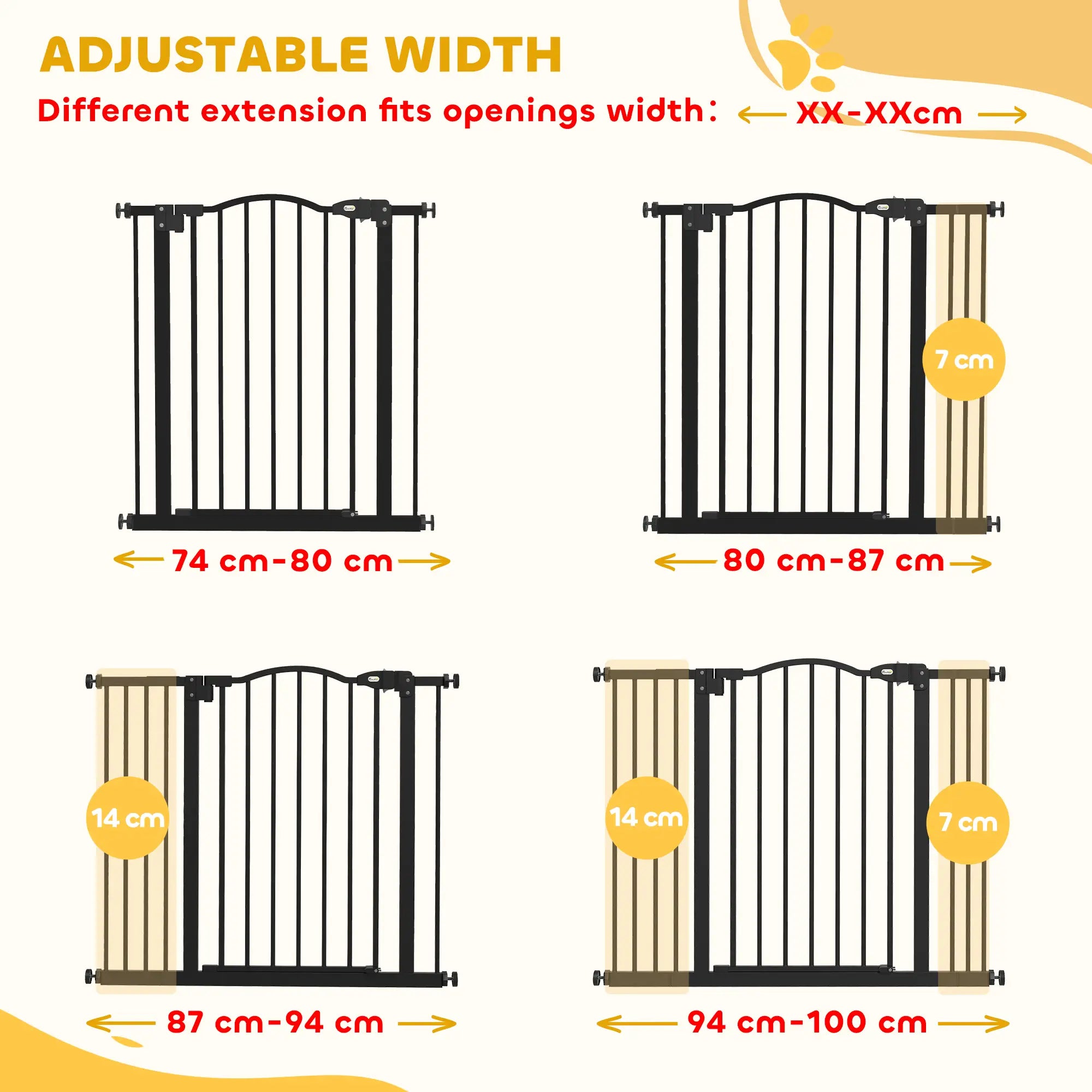 Extra Tall Dog Gate with Door, 29