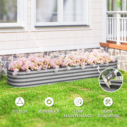 7.9 x 2 x 1ft Galvanized Raised Garden Bed, Metal Planter Box, Silver Galvanized Planter Boxes at Gallery Canada