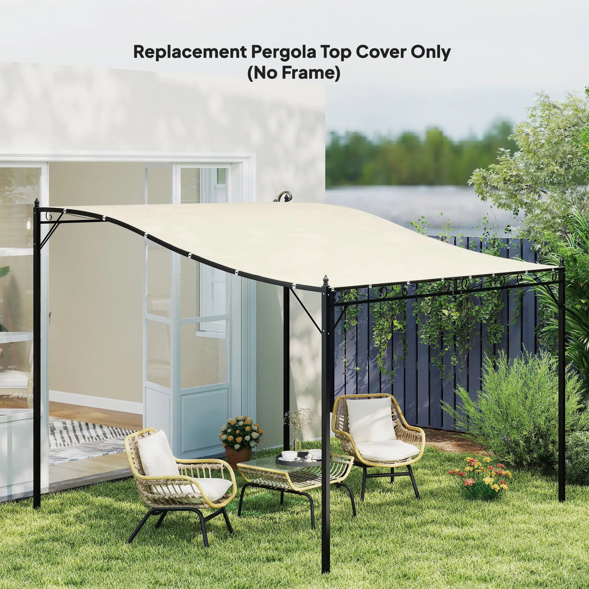 Canopy Replacement, Pergola Shade Cover, 10' x 10', Beige Gazebo Canopy Replacement at Gallery Canada