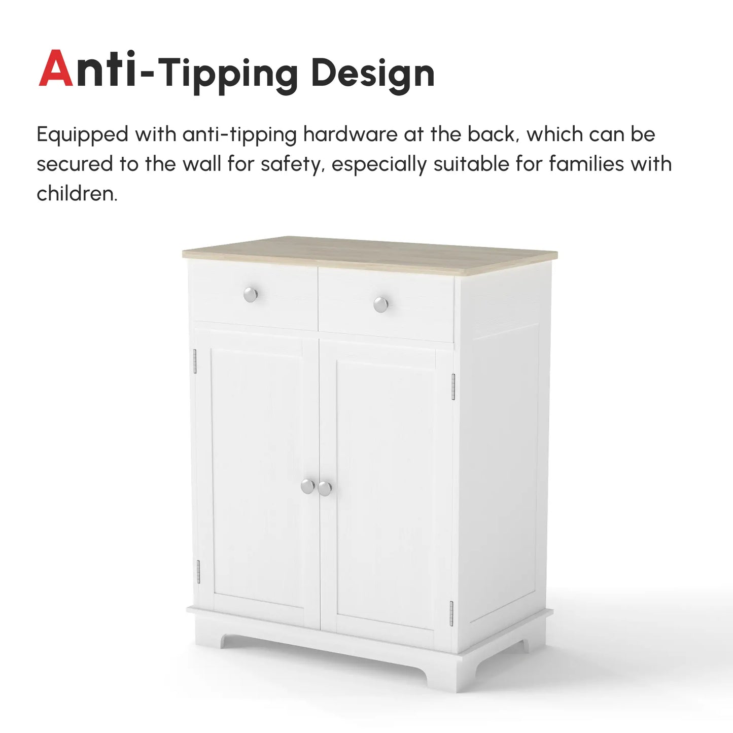 Sideboard Buffet Cabinet, 27" Kitchen Storage, Adjustable Shelf, White Storage Cabinets at Gallery Canada