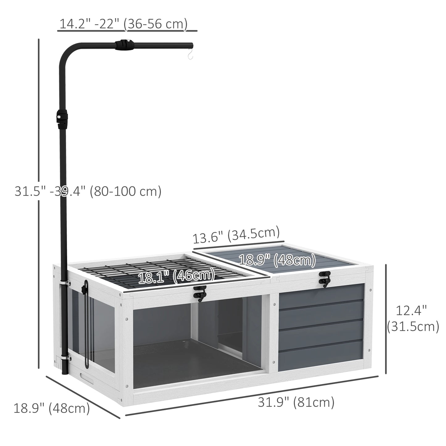Wooden Tortoise Enclosure, Indoor Outdoor, Adjustable Lamp Holder, Openable Lids, Pull-out Trays Houses & Habitats at Gallery Canada