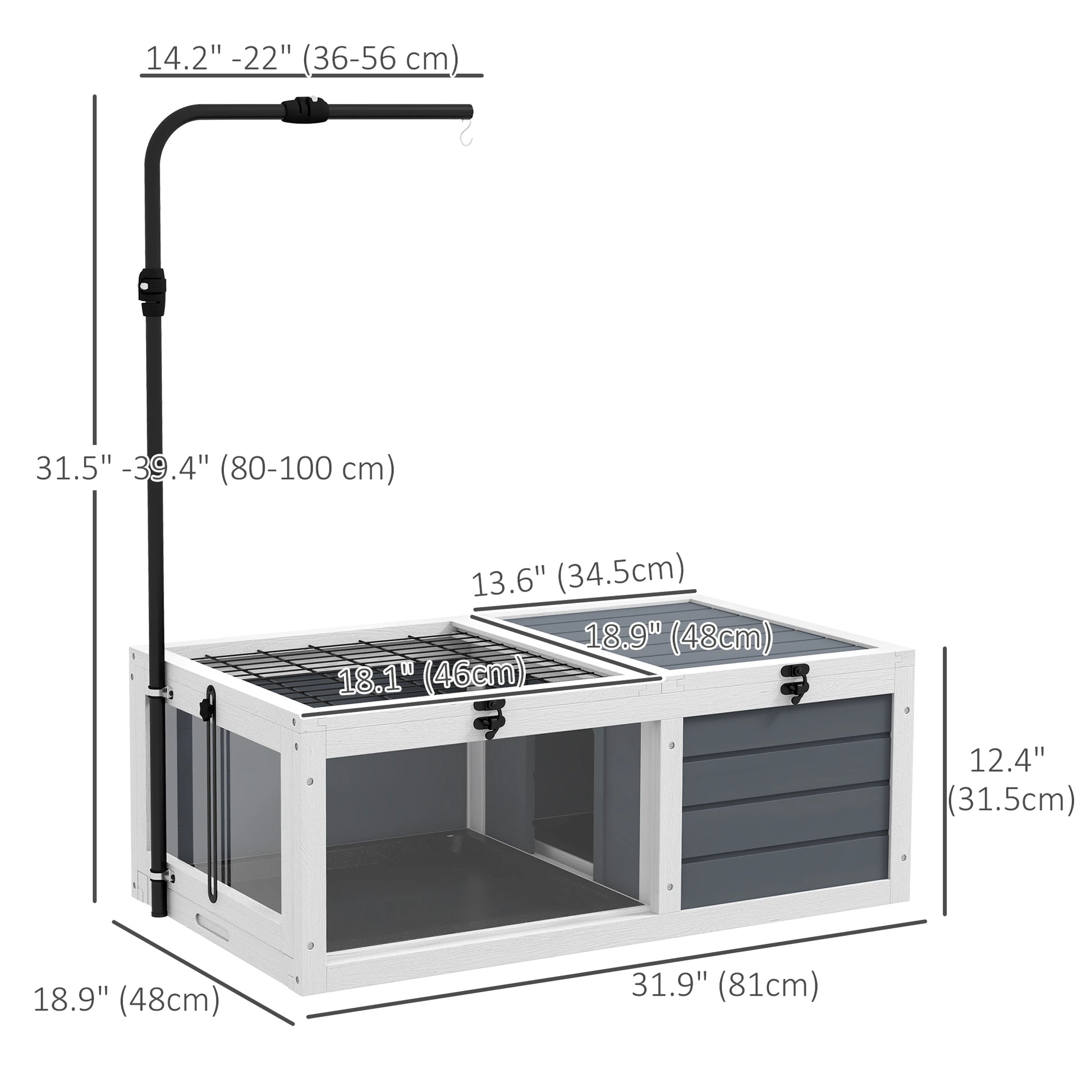 Wooden Tortoise Enclosure, Indoor Outdoor, Adjustable Lamp Holder, Openable Lids, Pull-out Trays Houses & Habitats at Gallery Canada