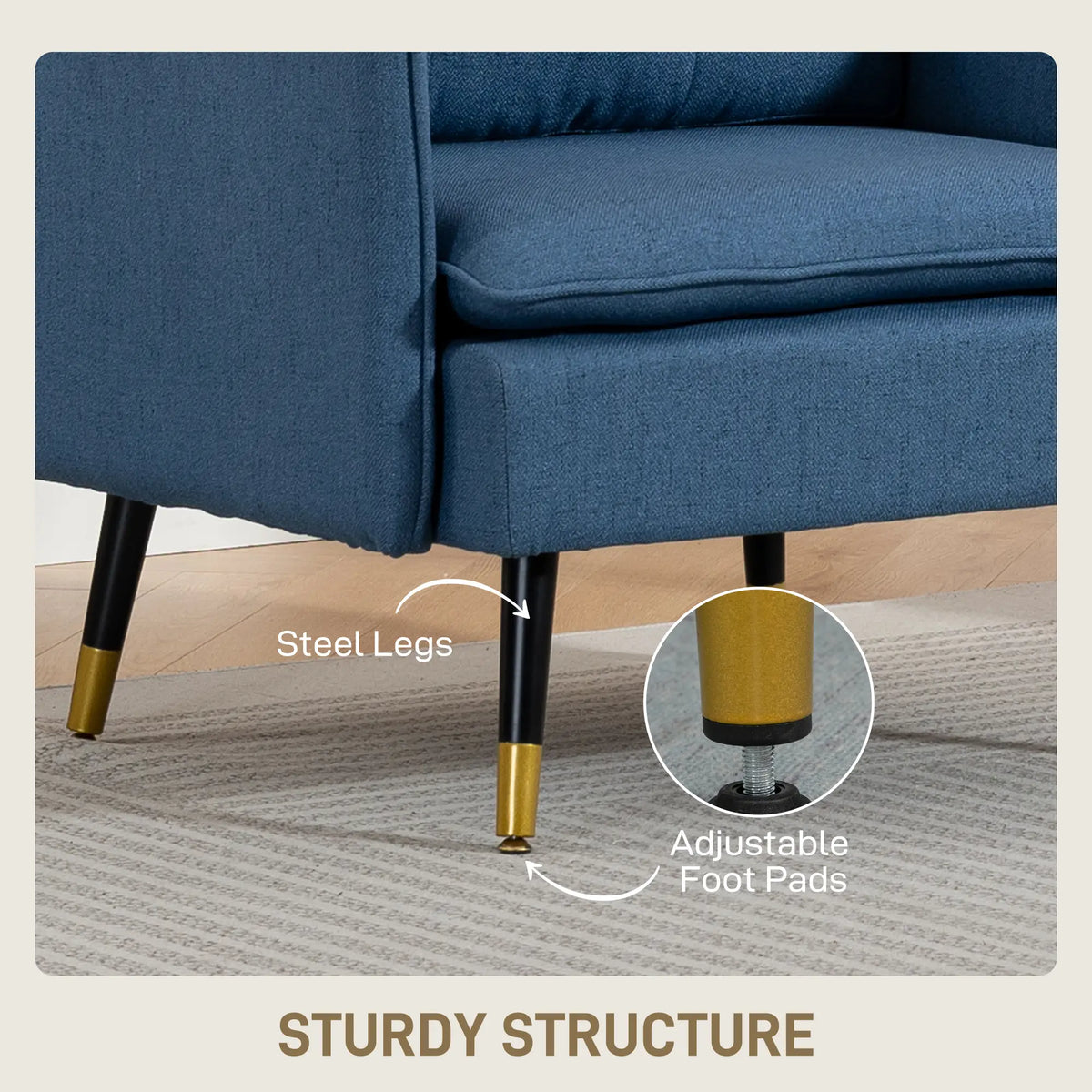 Accent Chairs Set of 2, Upholstered Armchairs with Tufted Back Cushion Accent Chairs at Gallery Canada