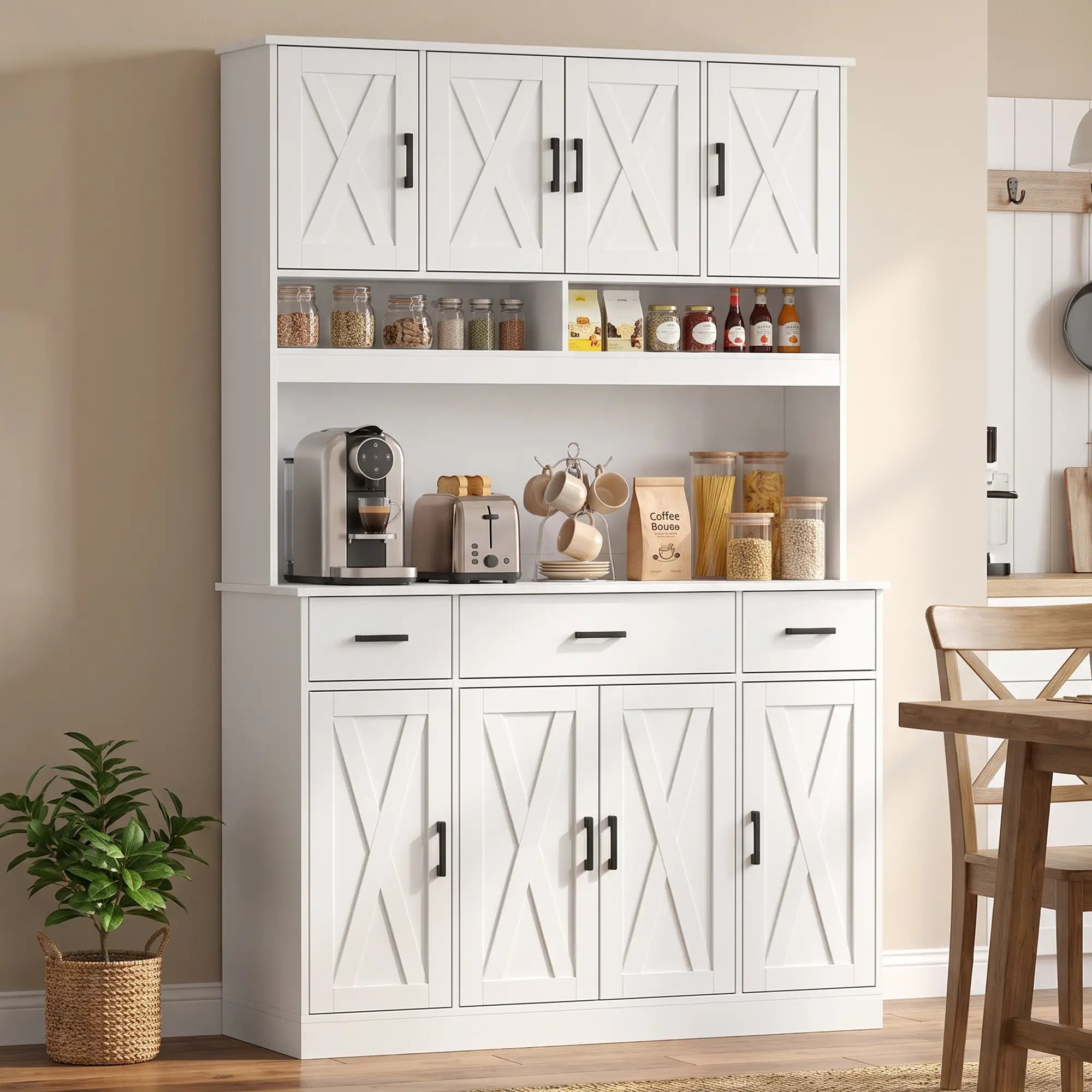 73 In Pantry Cabinet With Charging Station, White Kitchen Pantry Cabinets at Gallery Canada
