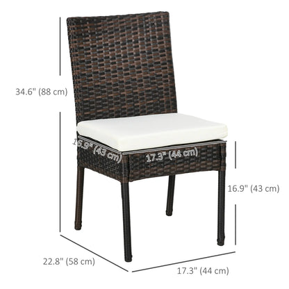 Rattan Outdoor Dining Chairs with Cushion, Patio Wicker Chair, Brown Patio Chairs at Gallery Canada